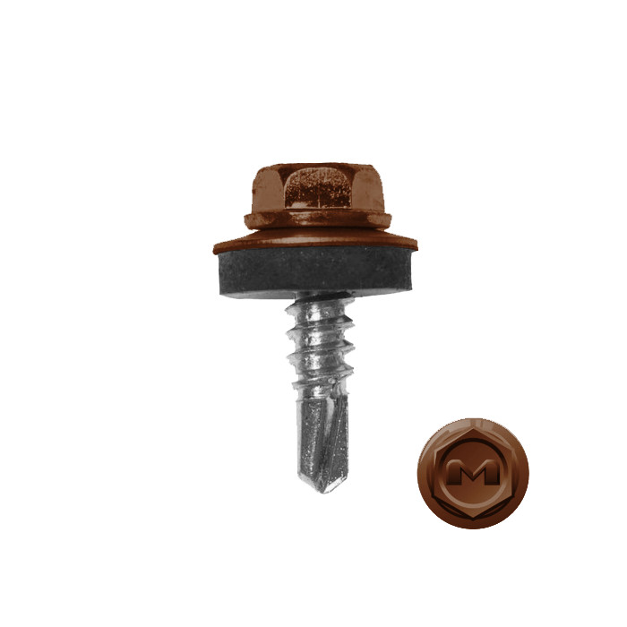 Саморез по металлу Daxmer 5,5х19 (250шт) сверло №3 RAL 8024