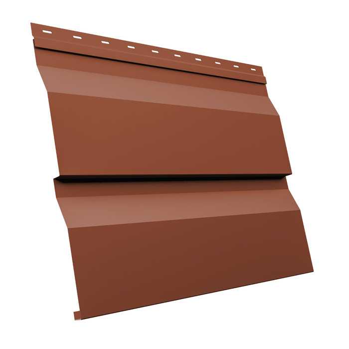 Металлический сайдинг Grand Line Корабельная Доска XL 0.5 мм PurLite Мatt RAL 8004 терракота